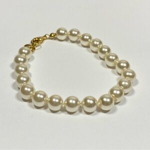 W Lind 14KGE Faux Pearl Bracelet
